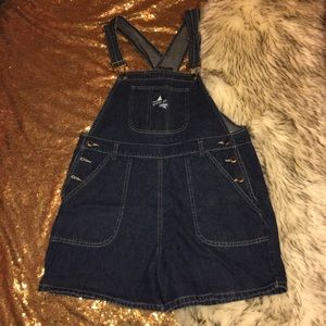 🌊 Route 66 Vintage Denim Jeans Overalls Shortalls